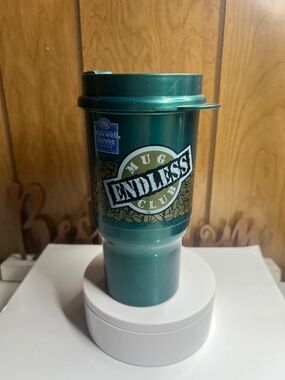 Vintage Maxwell House Coffee Endless Mug Club Travel Tumbler Green Plastic Lid